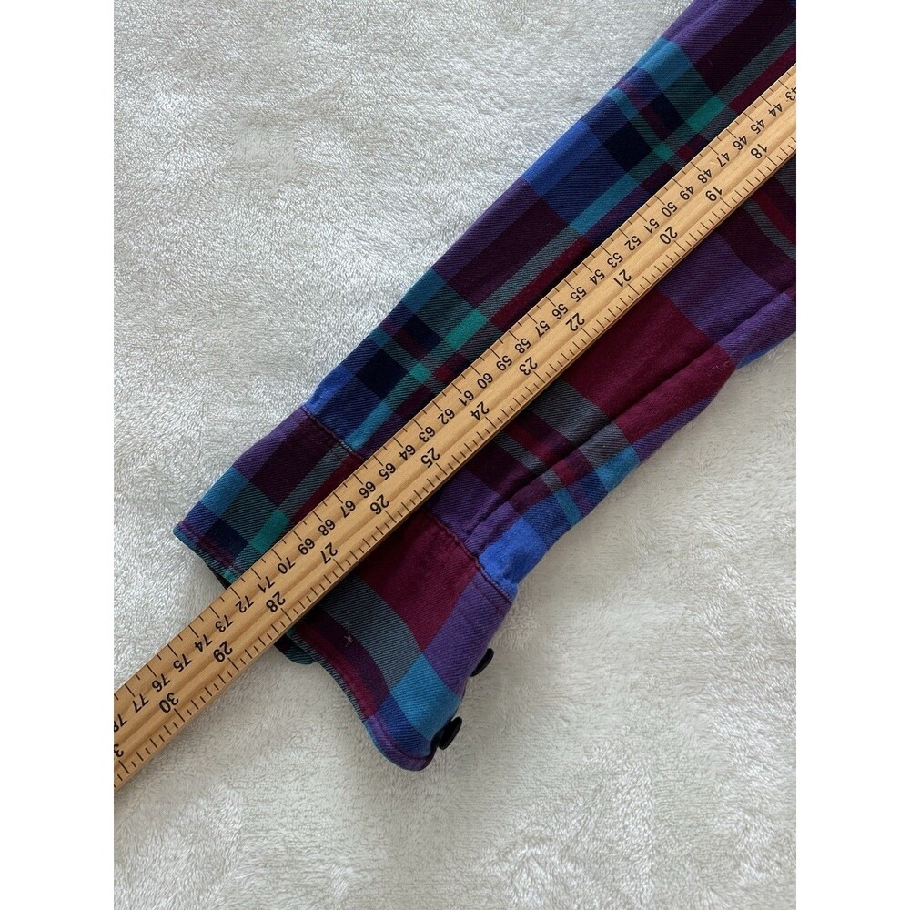 J Crew Shirt Size 6 Button-Up Tartan Plaid Blue Green Academia Utility Preppy - Picture 12 of 13